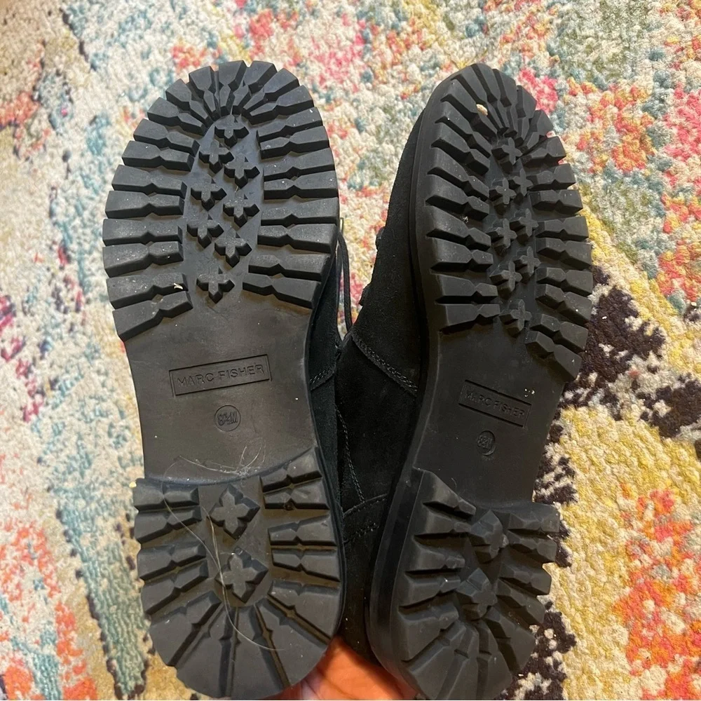 Black Leather Hopee Boots by Marc Fisher Women's Size 8.5M
